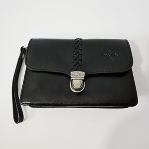 Patricia Nash Bianco Leather Purse Organizer Black EUC